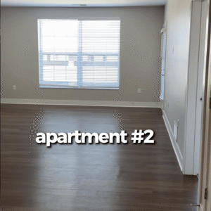 Residences at Topiary Park Columbus Ohio apartment empty bedroom with hardwood floors